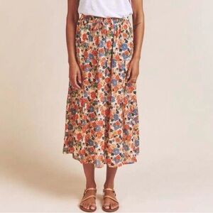 EUC TROVATA Birds of Paradis Makena Marina Floral Print Women's Skirt Size M